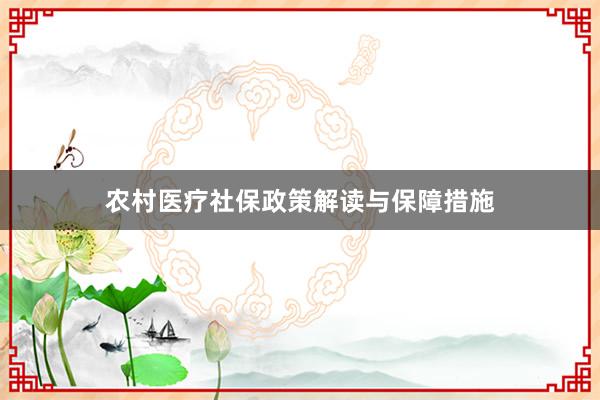 农村医疗社保政策解读与保障措施